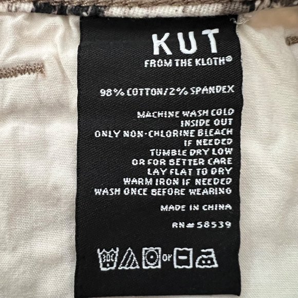 Kut from the Kloth Gidget Womens High Rise Shorts Raw Hem Brown Snake size 0 - Picture 12 of 13